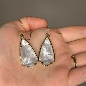Kendra Scott Ivory Stone and Gold Large Drop Earrings
